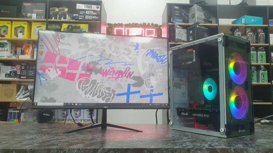 Игровой ПК Ryzen 7 2700, RTX 3050 6Gb, 16Gb, SSD 480Gb